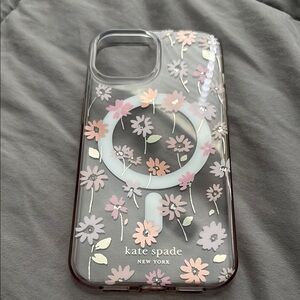 Kate Spade Floral iPhone 13 Case - Pink and White